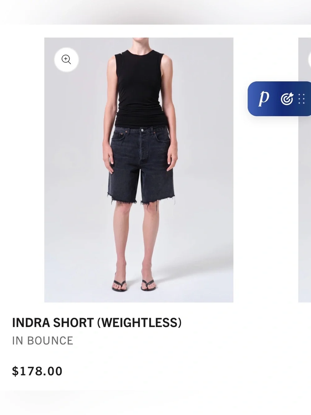 Agolde Indra shorts in black denim - Picture 2 of 9